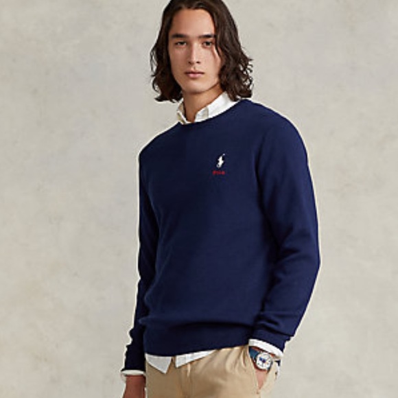 NWT Polo Ralph Lauren Cotton Crewneck Sweater - Picture 3 of 9